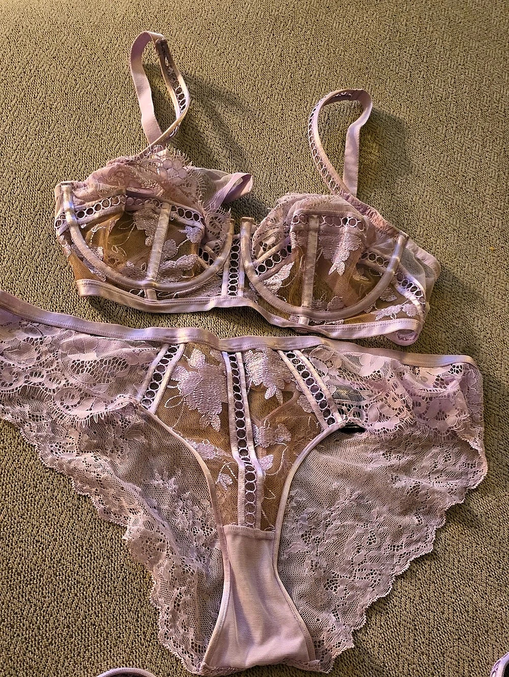 Honey Birdette Molly Lilac Bra and Brief Set Lilac 38D And XXL